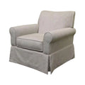 Off White Fabric Upholstered Swivel Glider Accent Chair P185990
