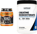 Whey Protein Powder Cookies N' Creme 60g Protein 12g BCAAs + Creatine Monohydrate 5000mg 100 Servings Y902