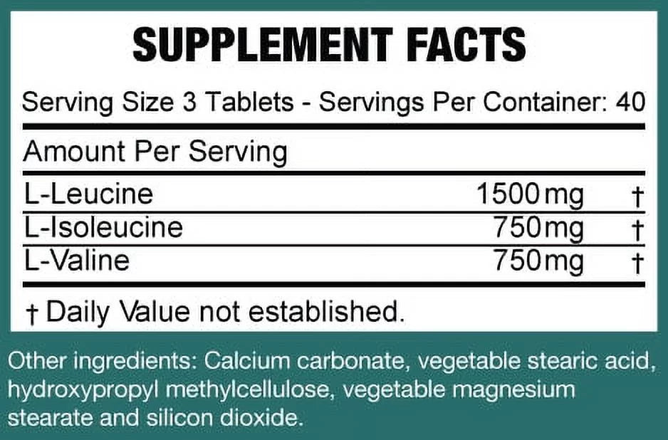 BCAA Tablets 1000mg 120 Pills 2:1:1 N222