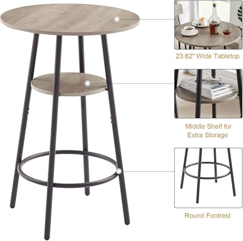 Round Dining Table Set with 2 Chairs and Storage U566484