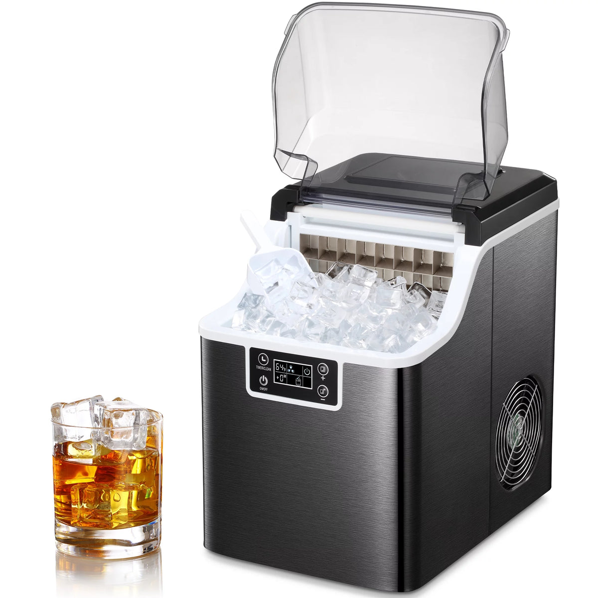 44Lbs/24H Self-Cleaning Countertop Ice Maker with Ice Scoop & Basket U4863