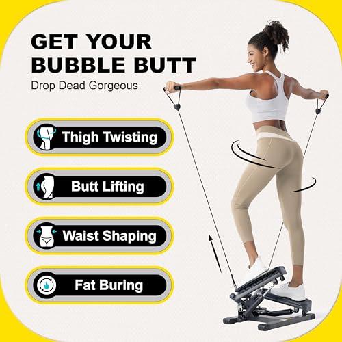 Stepper Machine with Resistance Bands, 300LBS Weight Capacity, Adjustable Step Height Z8354