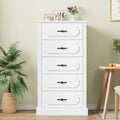 White 5 Drawer Wood Dresser N70666