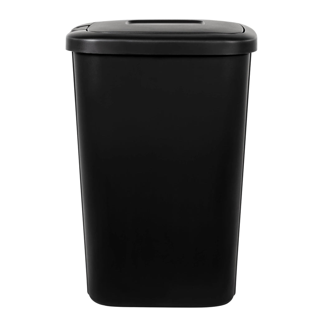 13.3 Gallon Black Plastic Touch Top Trash Can L2938
