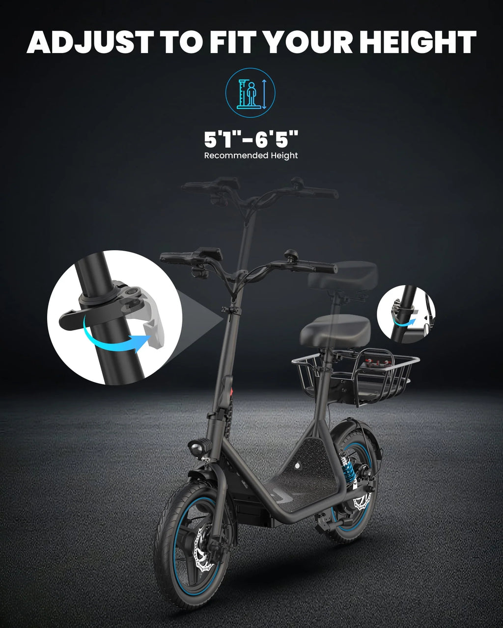 650W Electric Scooter with Seat G611