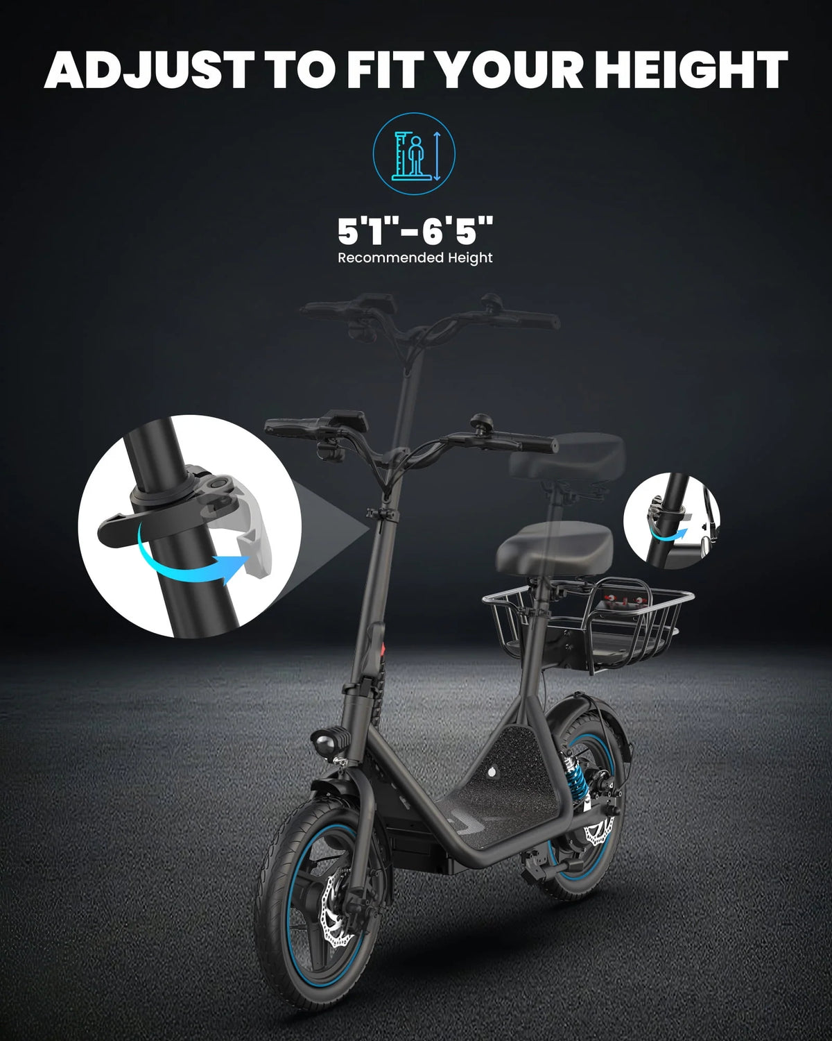 650W Electric Scooter with Seat G611