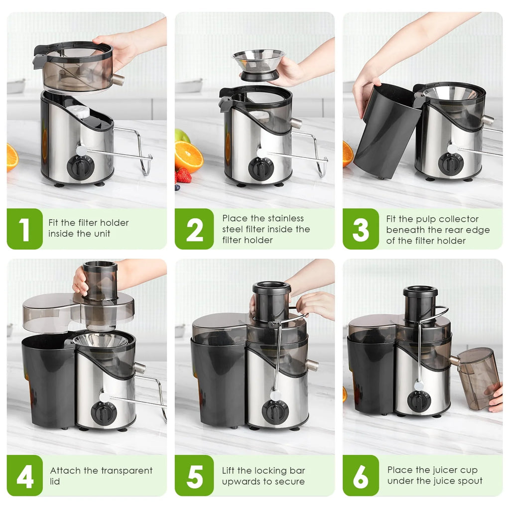 Juicer Extractor 3 Speeds Stainless Steel BPA Free V18401