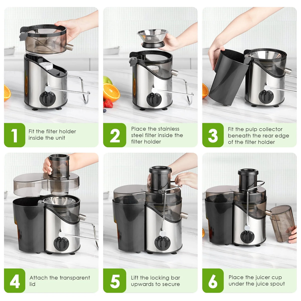 Juicer Extractor 3 Speeds Stainless Steel BPA Free V18401