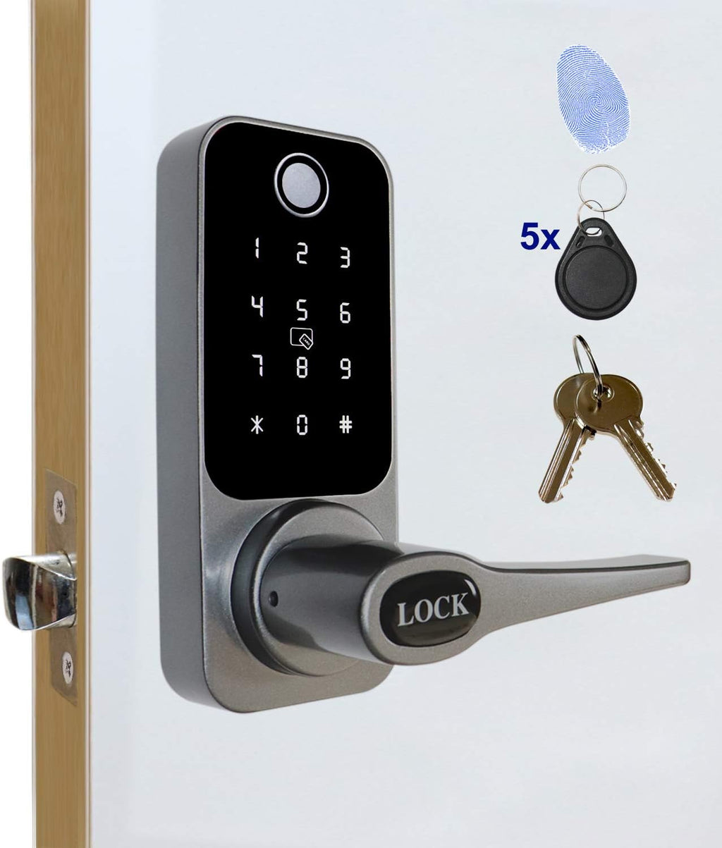 4-in-1 Electronic Door Lock Fingerprint Password RFID Card Keyless Smart Lock Pack of 2 F5971