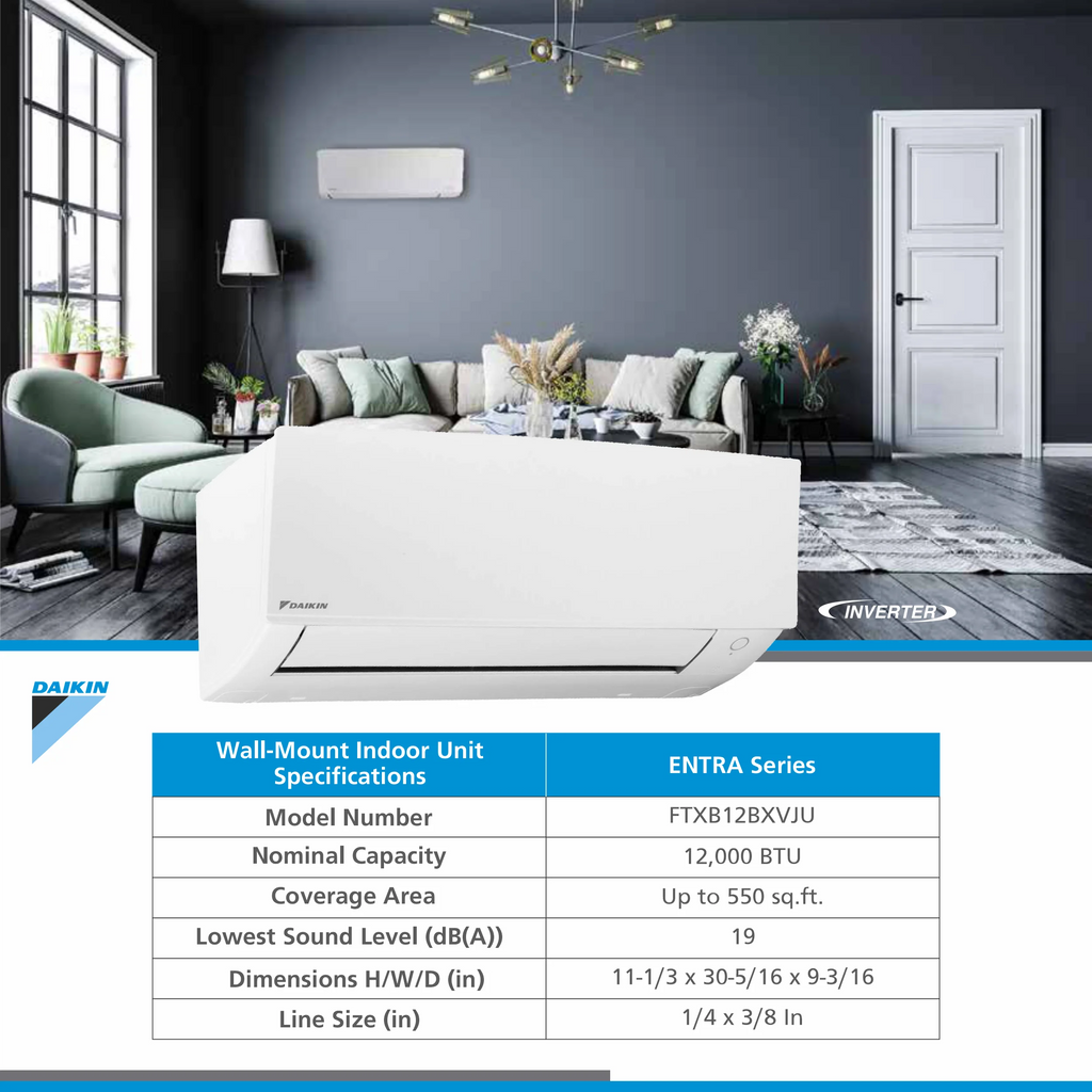 12,000 BTU 18 SEER2 Ductless Mini-Split Heat Pump Air Conditioner S128917