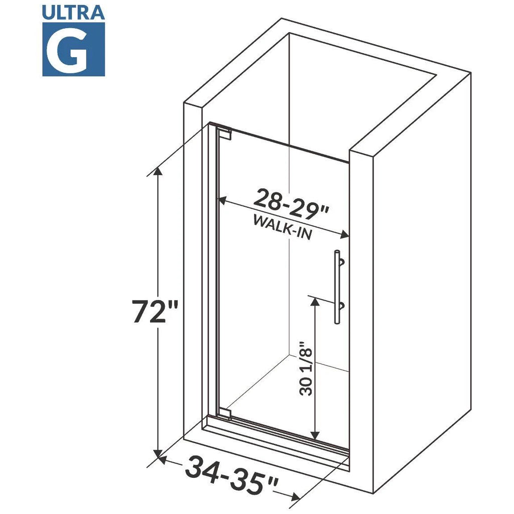 Brushed Nickel Pivot Swing-Out Shower Door T5053