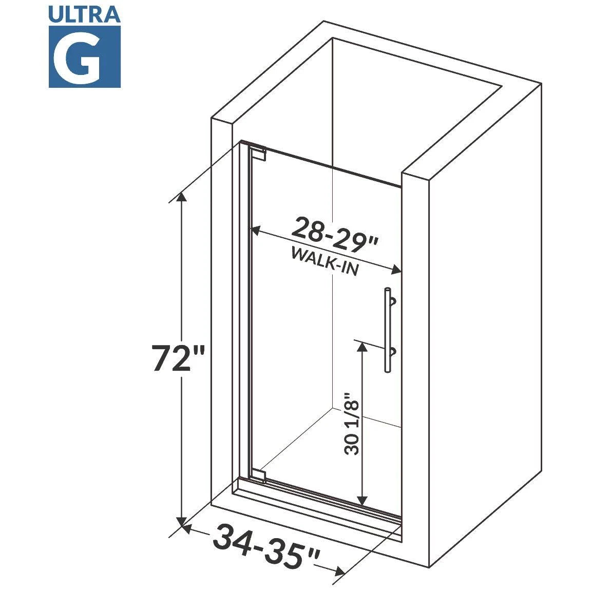 Brushed Nickel Pivot Swing-Out Shower Door T5053