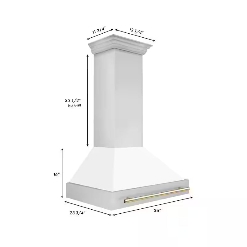 36 in. 700 CFM Ducted Wall Mount Range Hood in Stainless Steel T831852