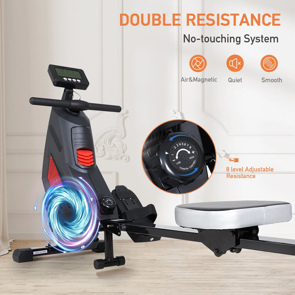 Folding Magnetic Air Rowing Machine W44916