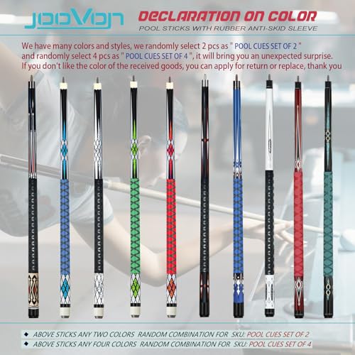 Pool Cues Set of 4 and Set of 2 with 13mm Cue Tip 58" H590899