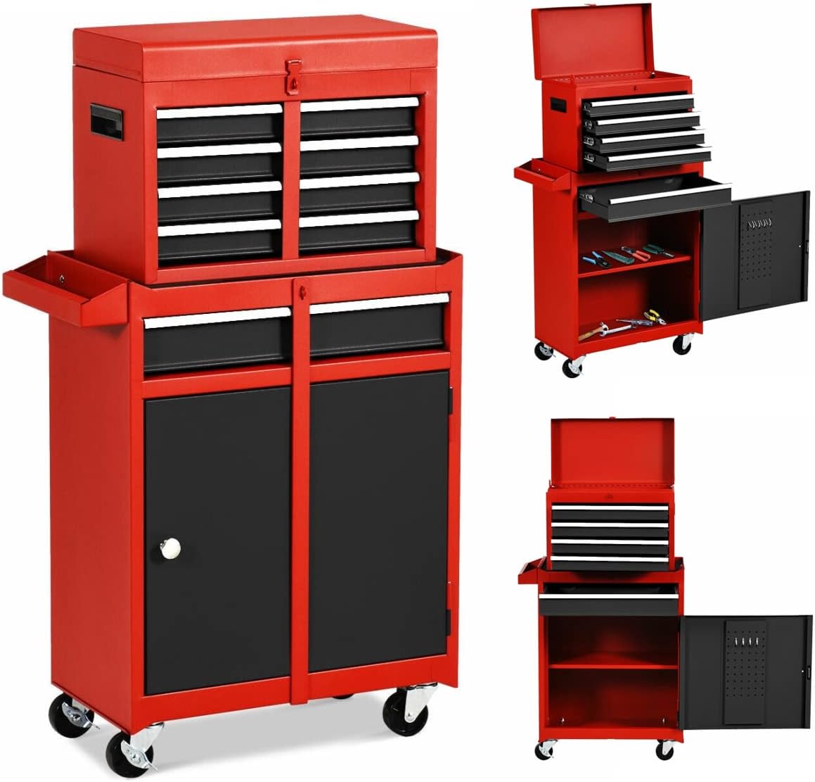 5 Drawer Rolling Tool Chest Cabinet with Wheels and Locking System W42010