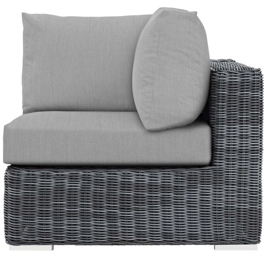 Grey Rattan Wicker Corner Sofa B87746