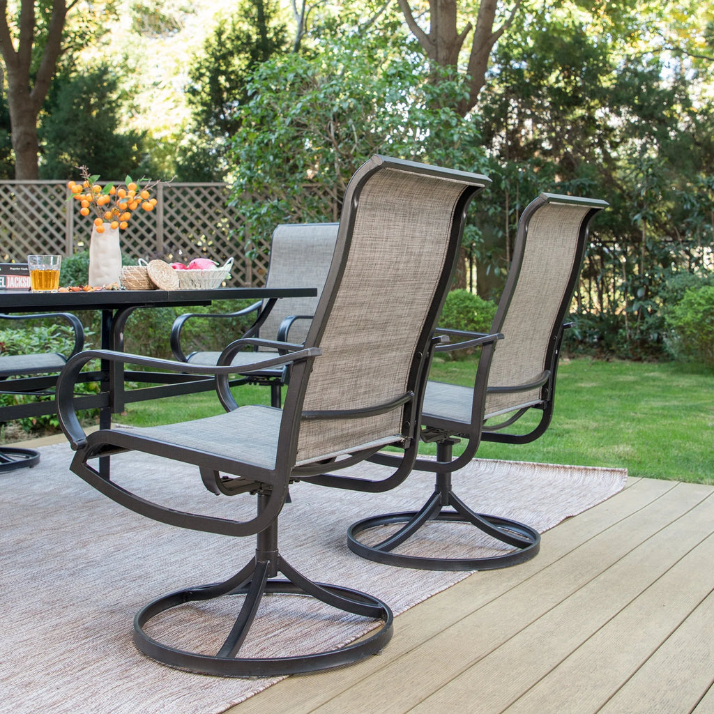 7-Piece Outdoor Dining Set with Swivel Chairs B9483