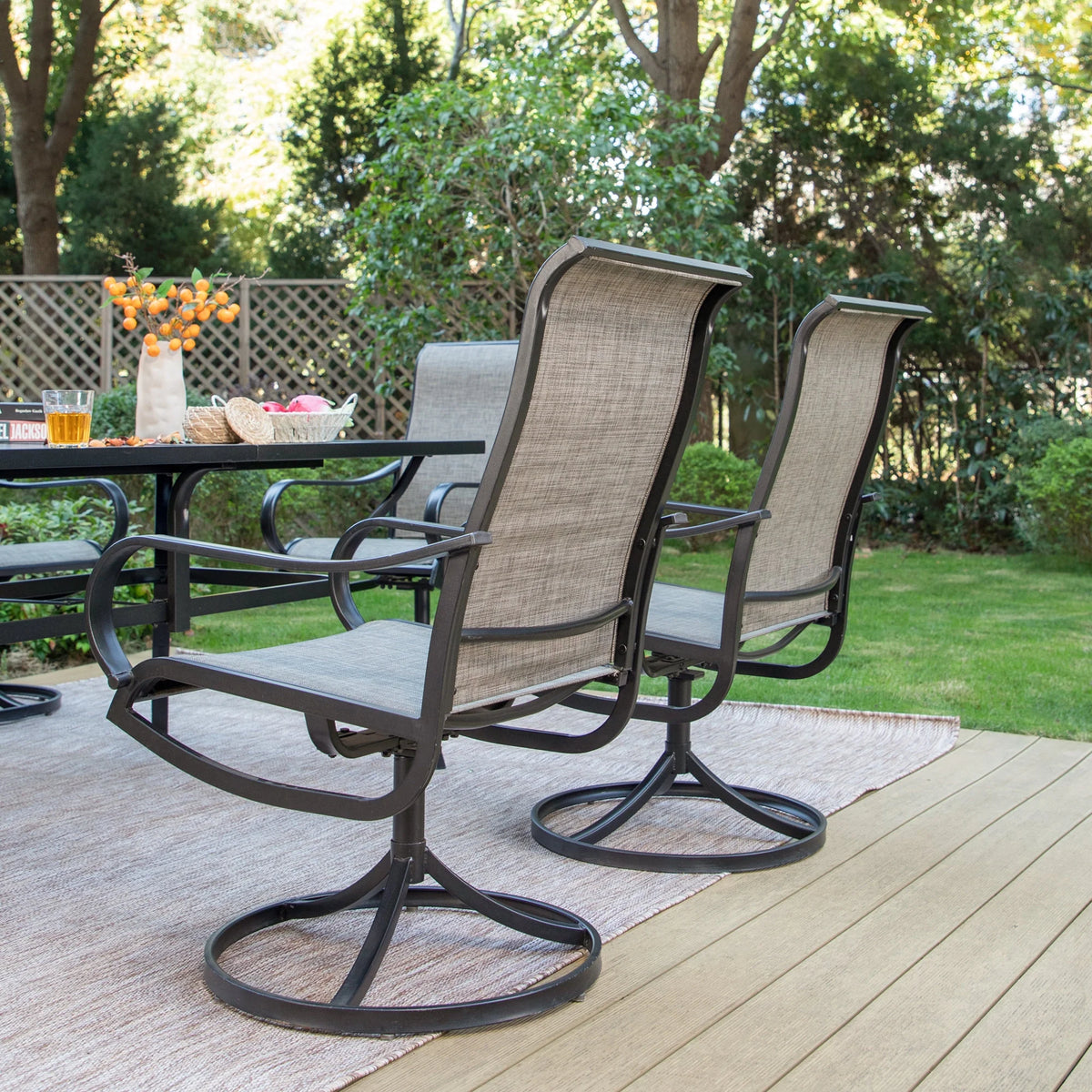 7-Piece Outdoor Dining Set with Swivel Chairs B9483