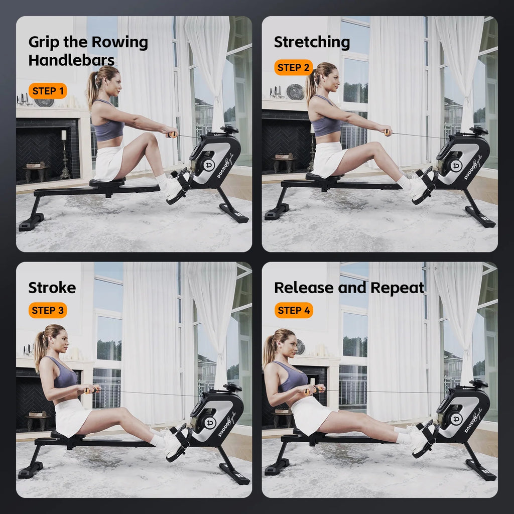 Foldable Magnetic Rowing Machine with 8 Level Resistance F5827