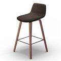 26" Counter Stool Set of 2 Distressed Brown Faux Leather C2884
