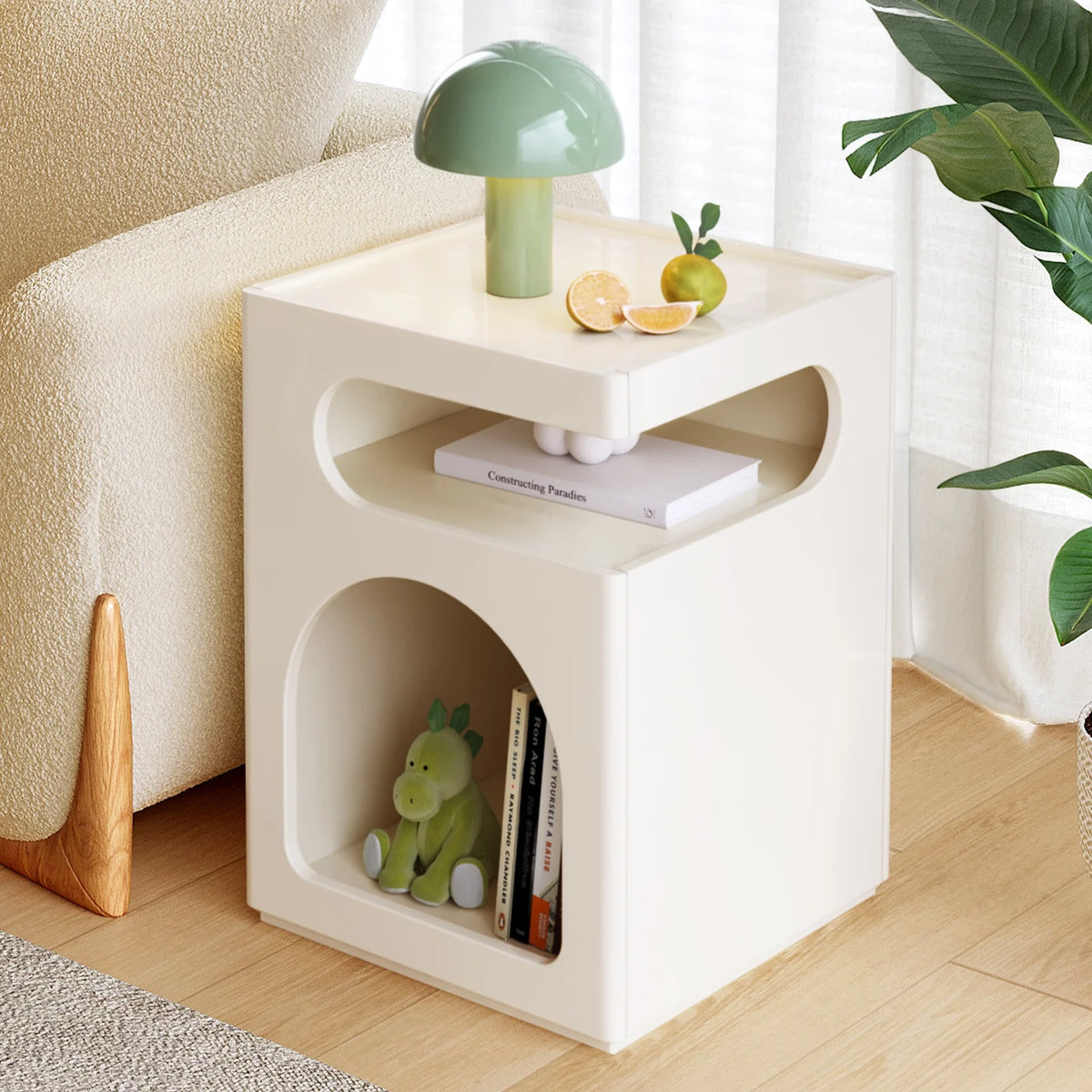 Modern Side Table with Storage Shelf X6357