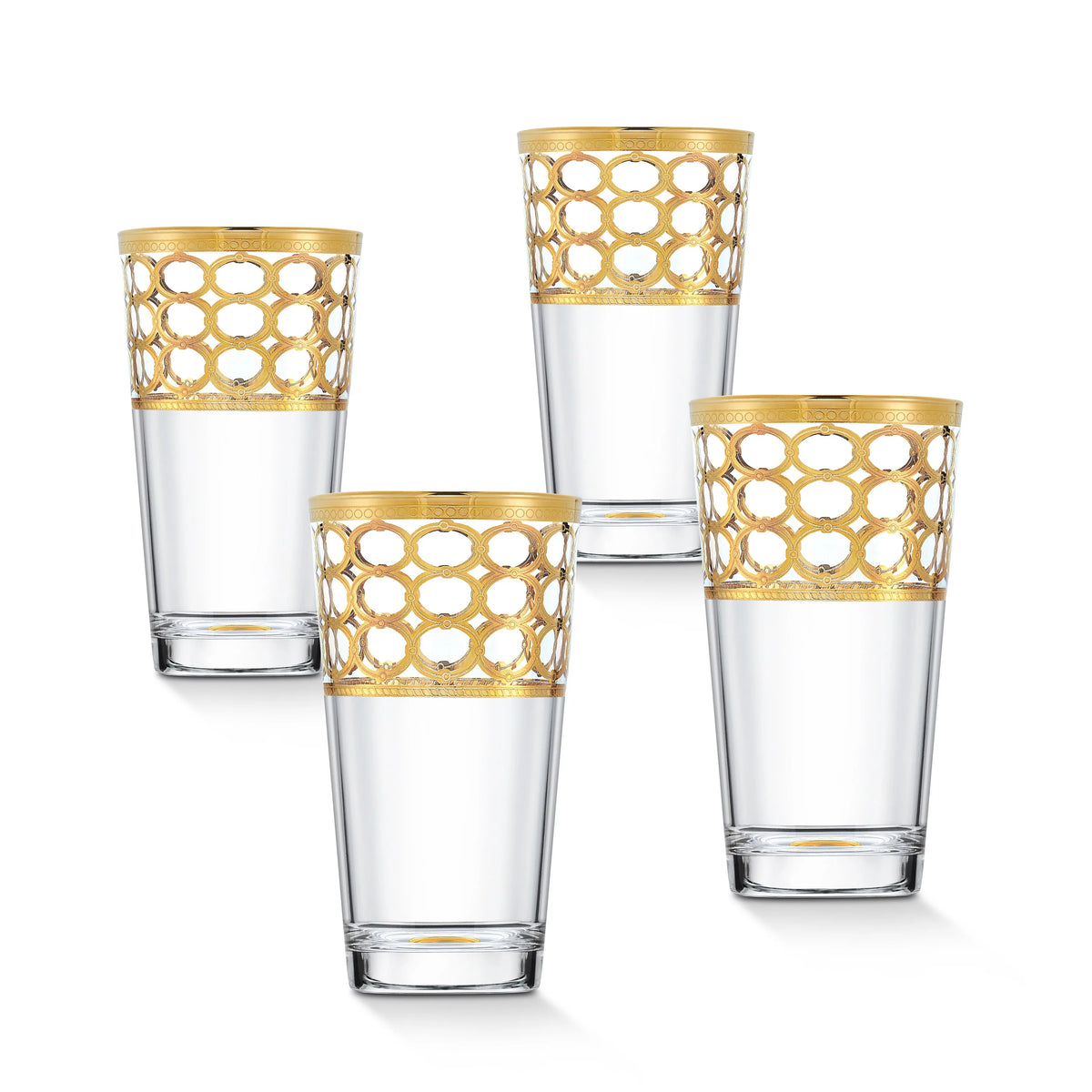 Gold Ring High Ball Set of 4 A4709