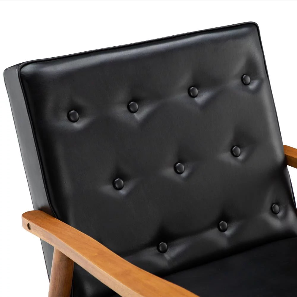 Black Faux Leather Accent Chair F823