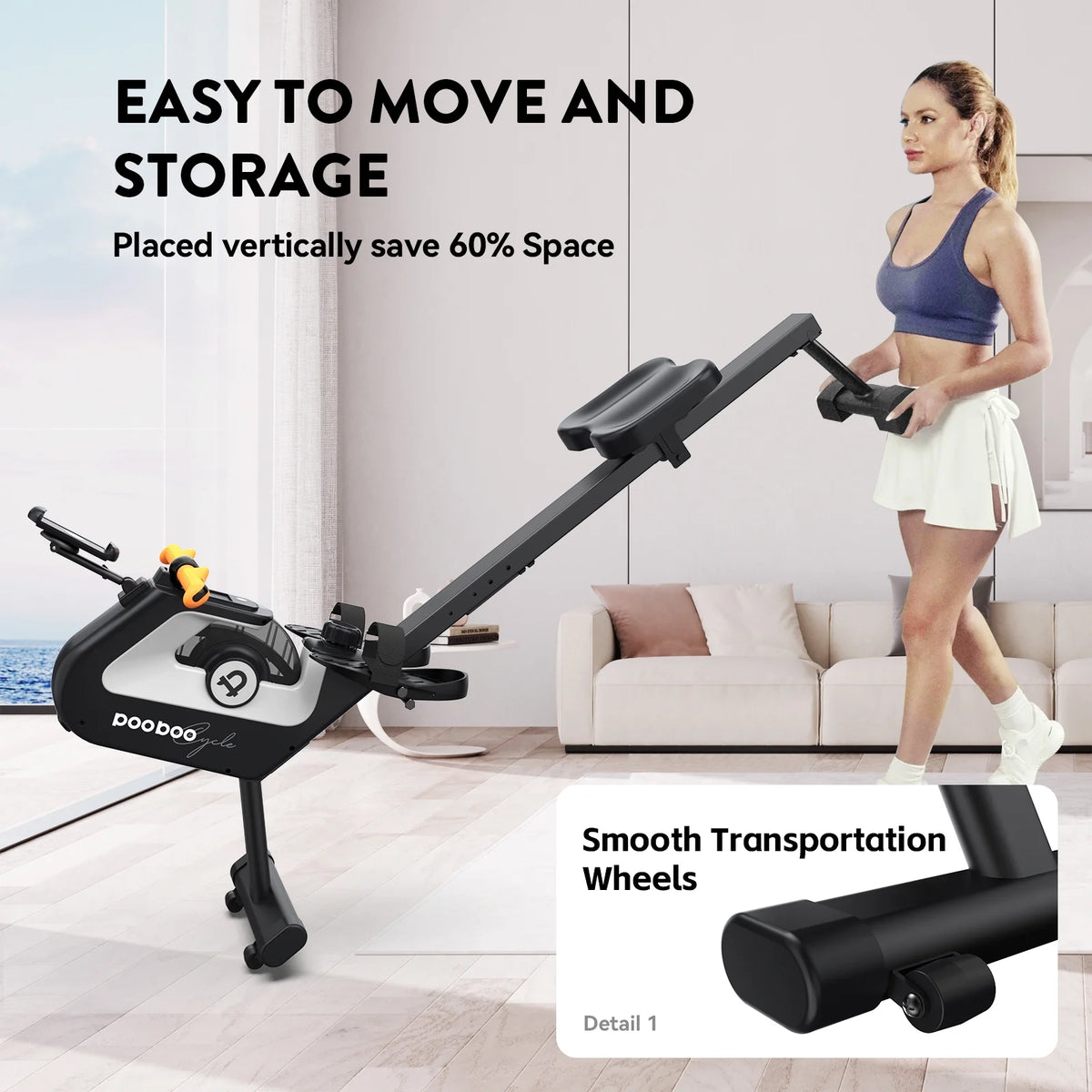 Foldable Magnetic Rowing Machine with 8 Level Resistance F5827