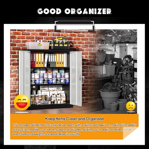 72” Black Metal Storage Cabinet with Lock Y1723