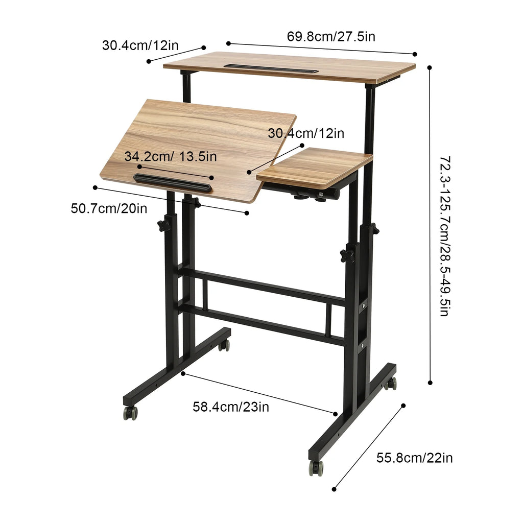 Mobile Stand Up Desk with Wheels Y15231