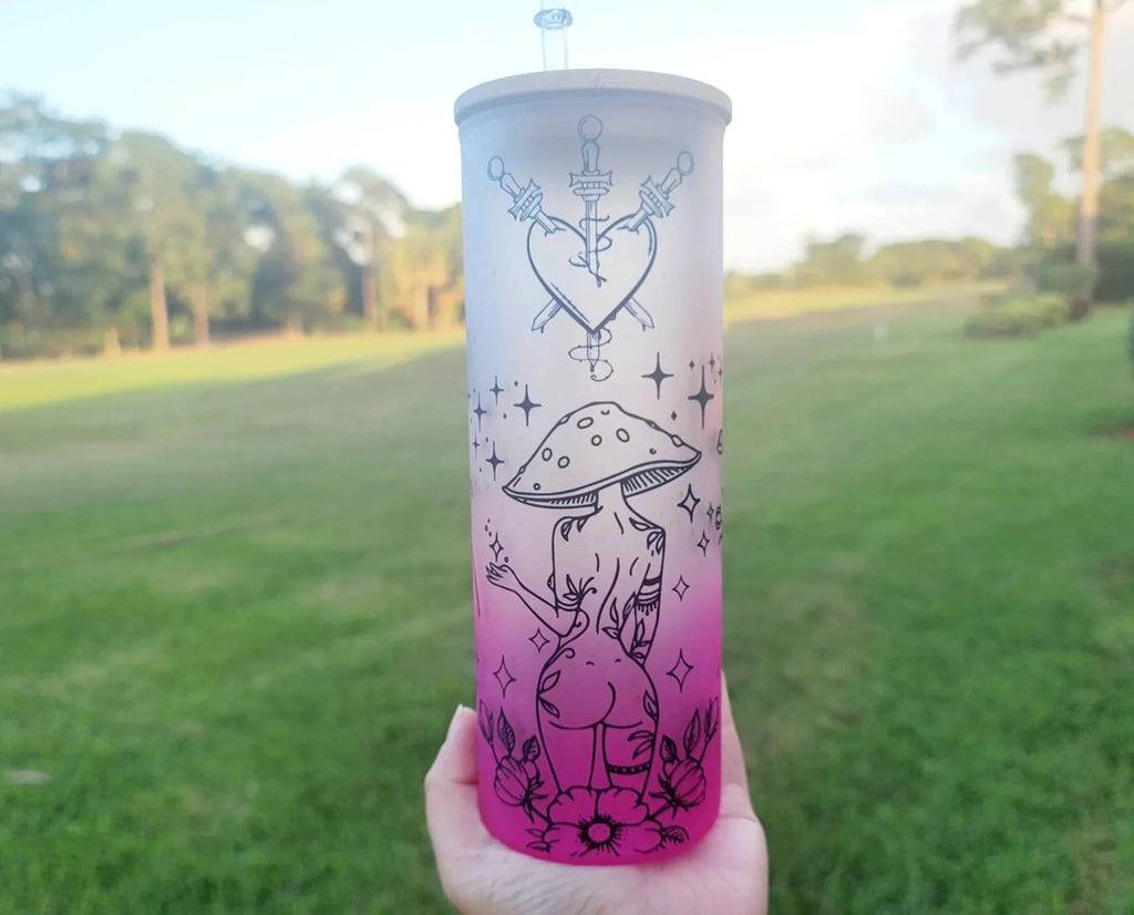 24 oz Mushroom Beer Can Glass G811
