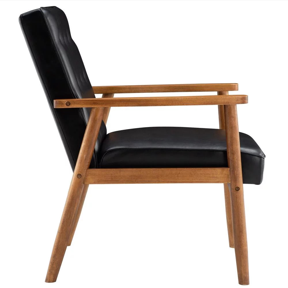 Black Faux Leather Accent Chair F823