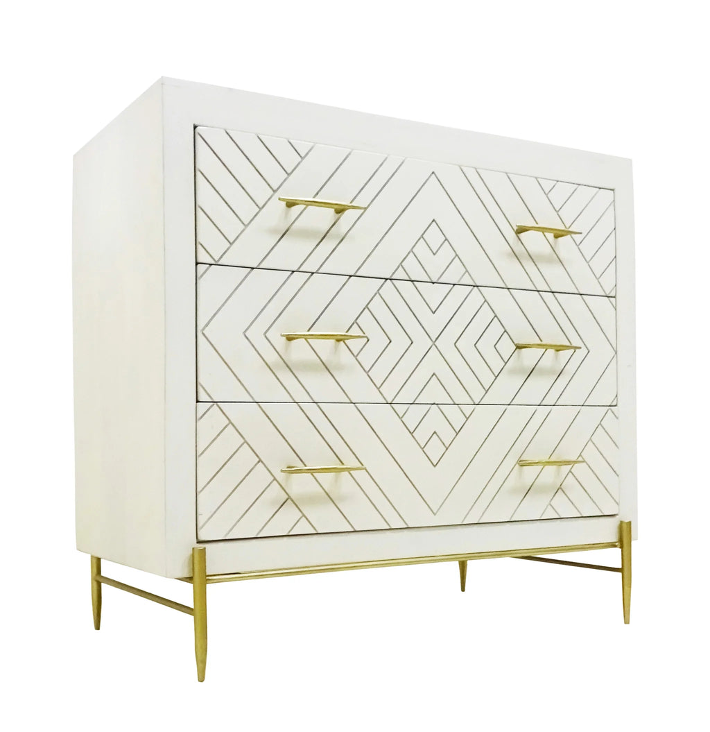 Solid Wood Three Drawer Dresser Z32658