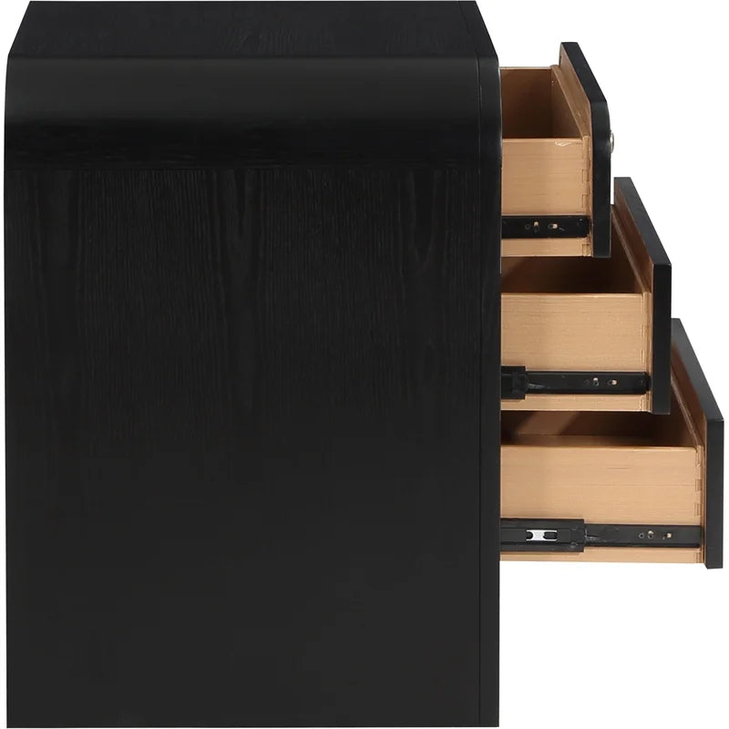 Black Ash Wood and Natural Cane Dresser D2268