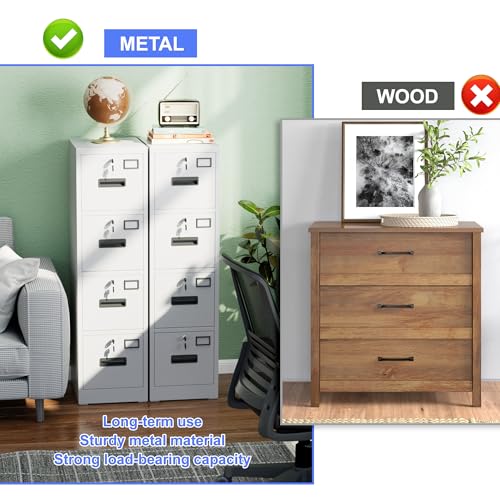 Black 3 Drawer Metal File Cabinet with Lock X61845