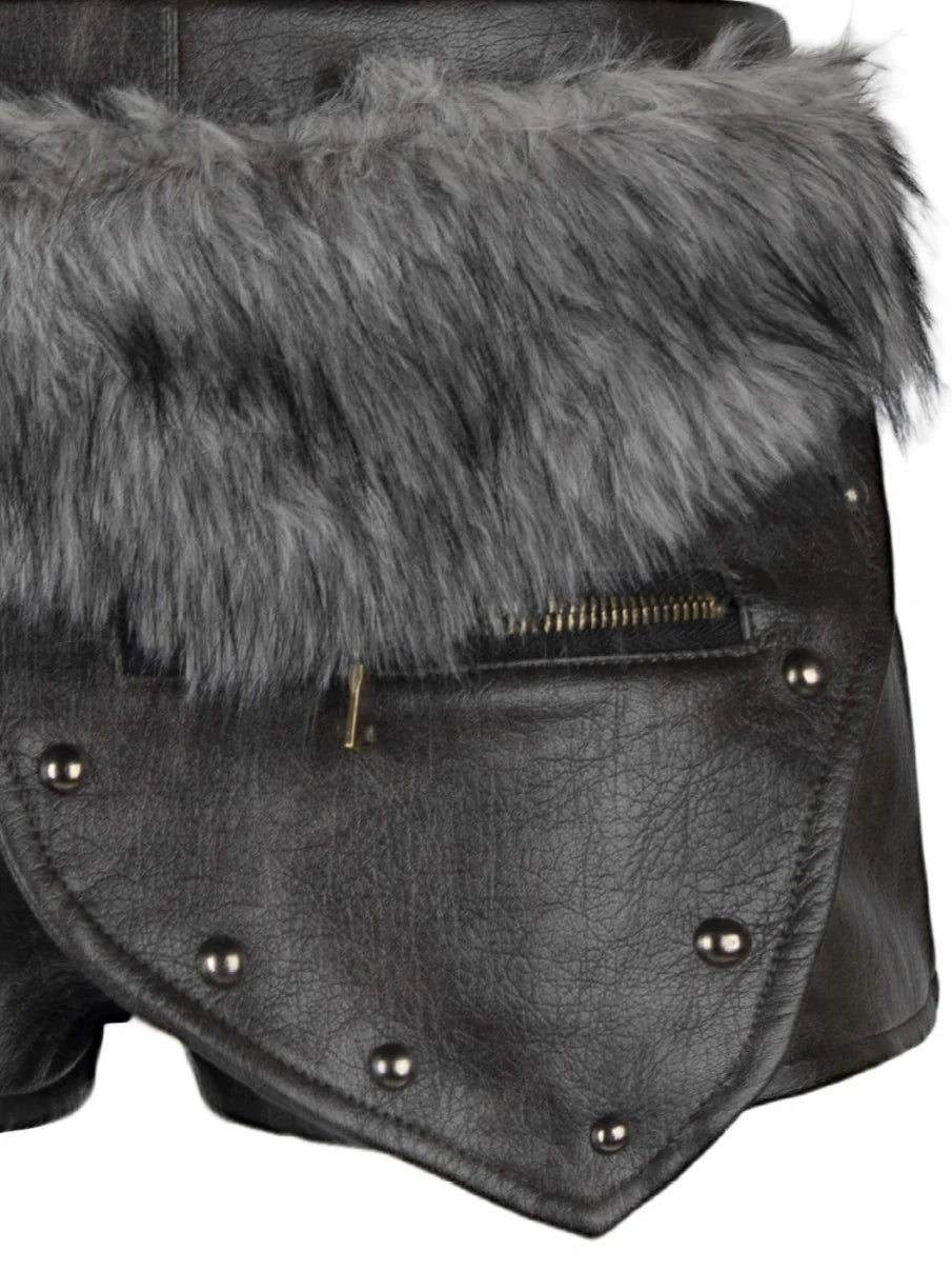 PU Leather Low-Rise Shorts M627
