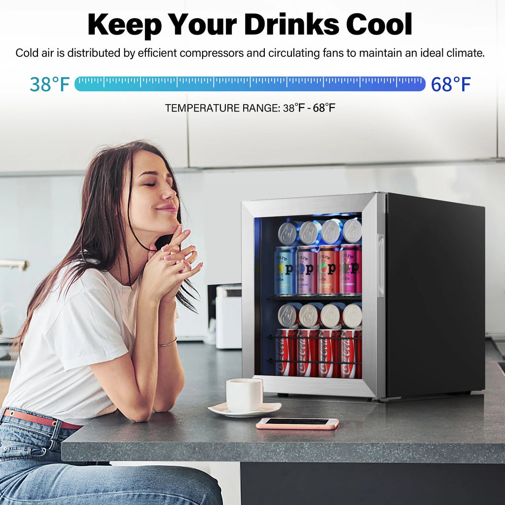 62-65 Can Glass Door Beverage Refrigerator G948