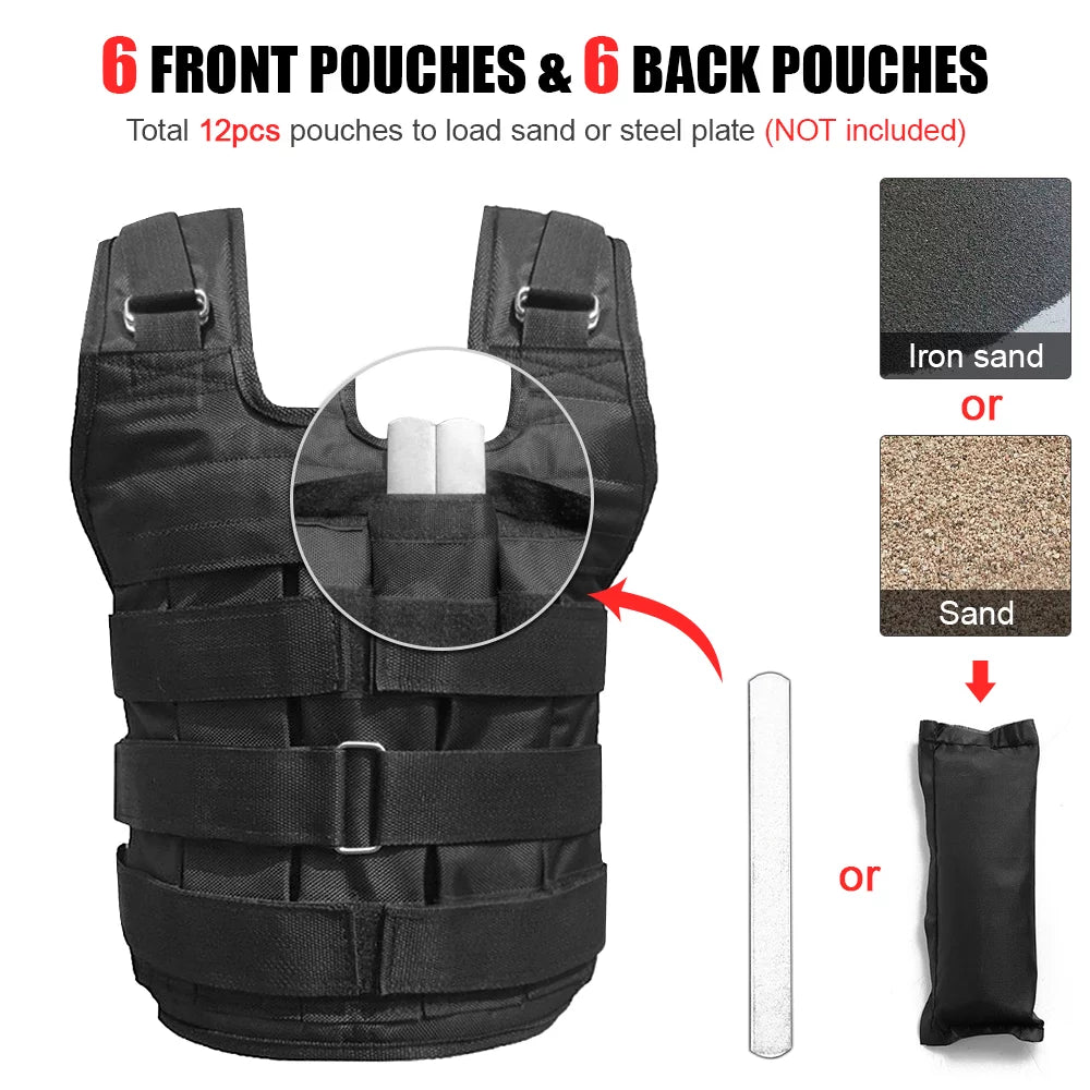 Adjustable Weighted Vest Oxford Strength Training 110lb Max M7469