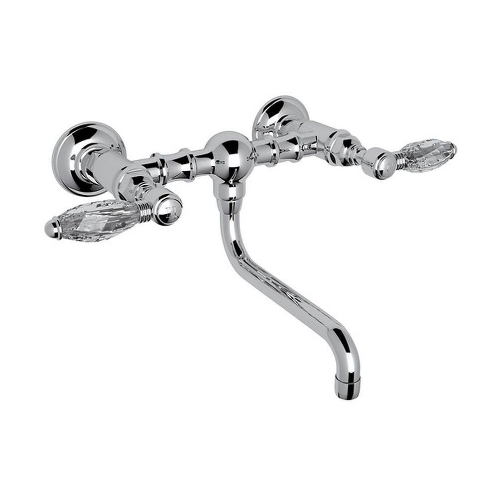 Polished Chrome Wall Mount Bridge Bathroom Faucet O64426