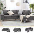 85.5 Sectional Sofa with Armrest Storage Gray E814