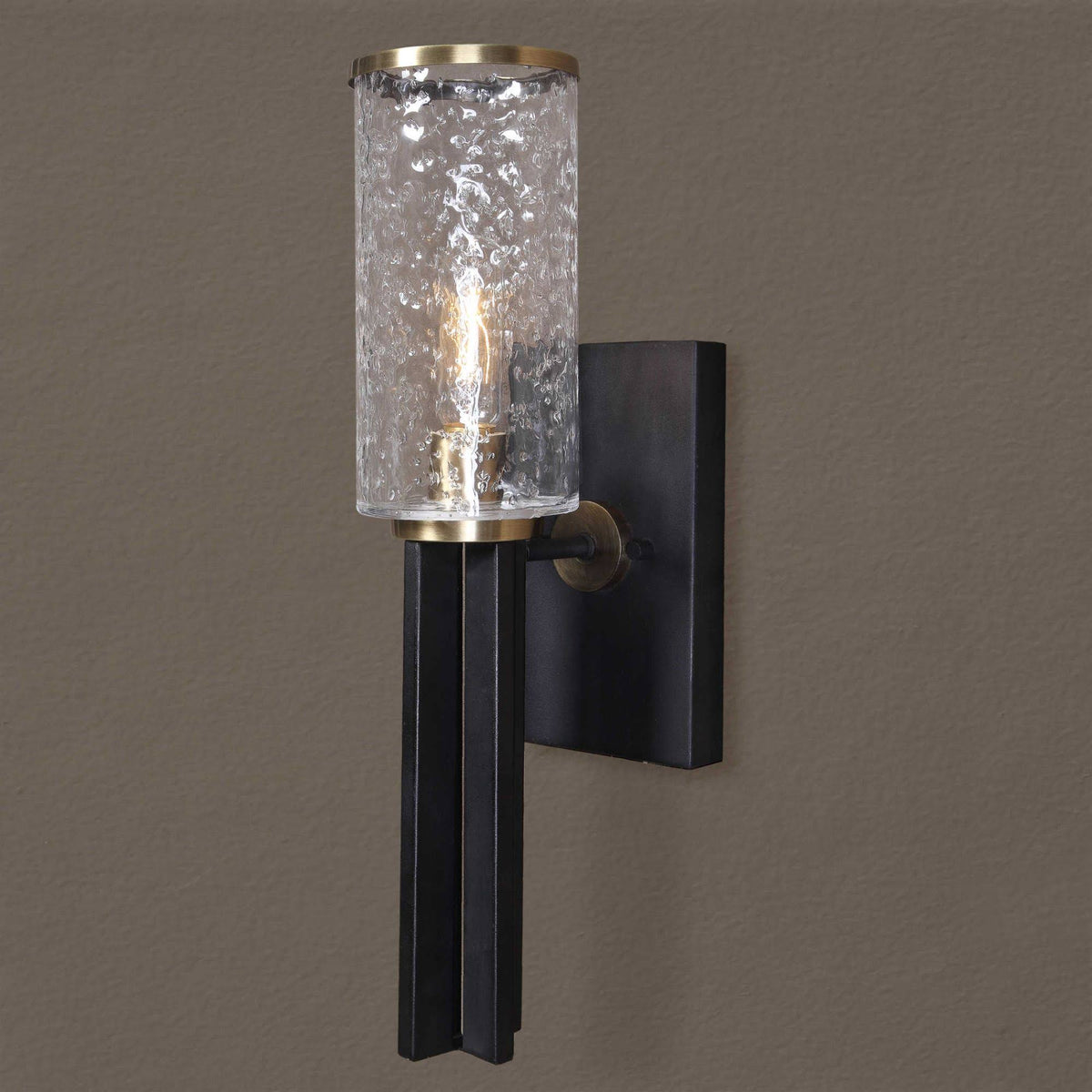 Clear and Black Antique Candle Holder Sconce V603