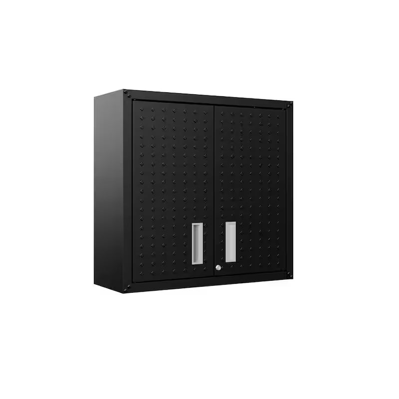 2-Shelf Wall Mount Metal Garage Cabinet in Charcoal Grey R628