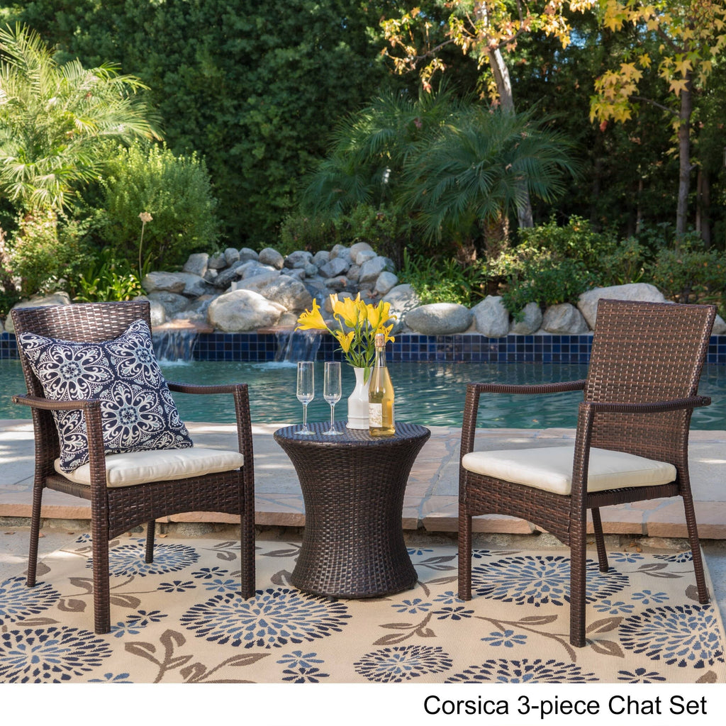 Brown 3PC Wicker Chat Set Q709