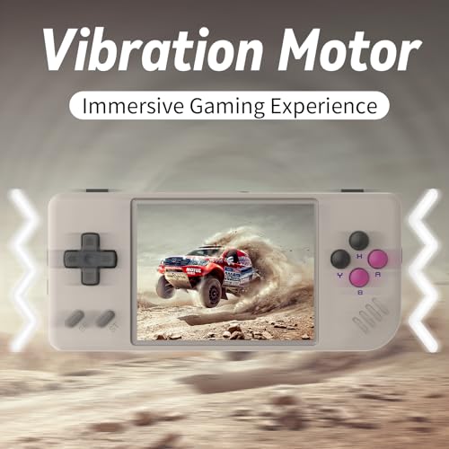 Handheld Game Console Retro 2.83-inch Screen Video Game Player 64G TF Card 3100mAh Battery Black Transparent A858486