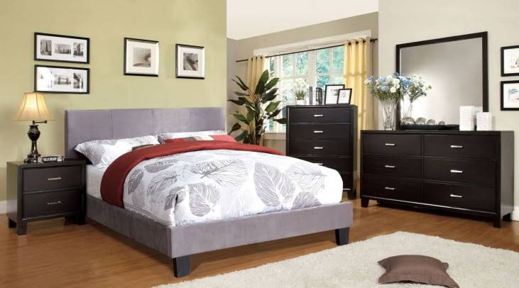 Gray Fabric Full Bed C7641
