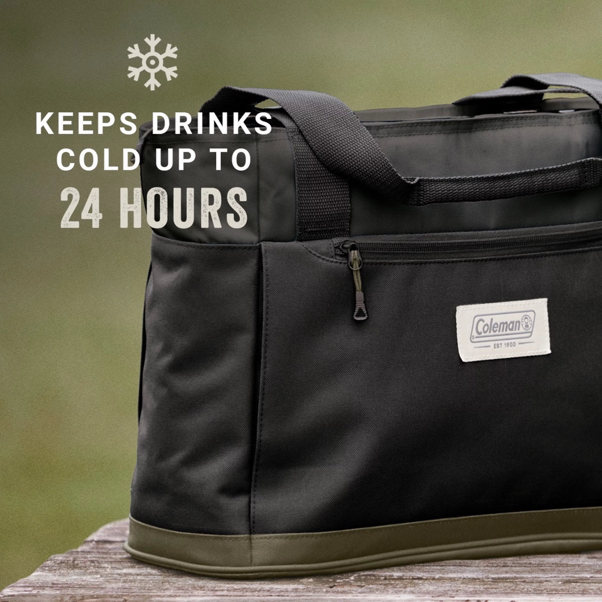 14Qt Soft Cooler Tote, Black and Olive J705