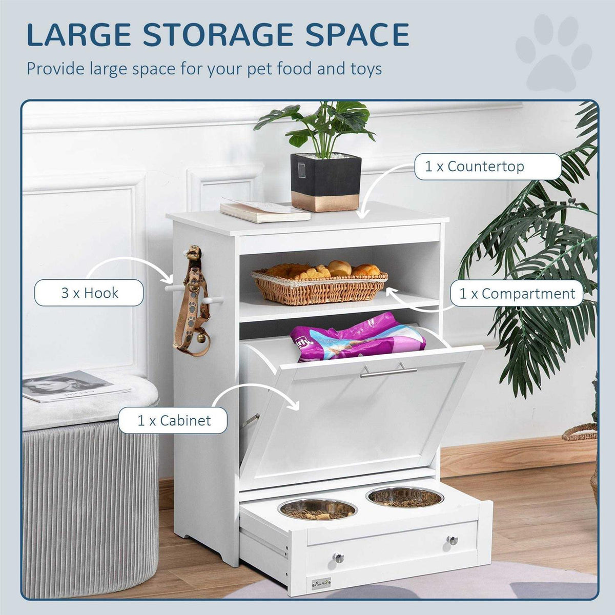 Raised Dog Bowl Pet Feeder Station K885389