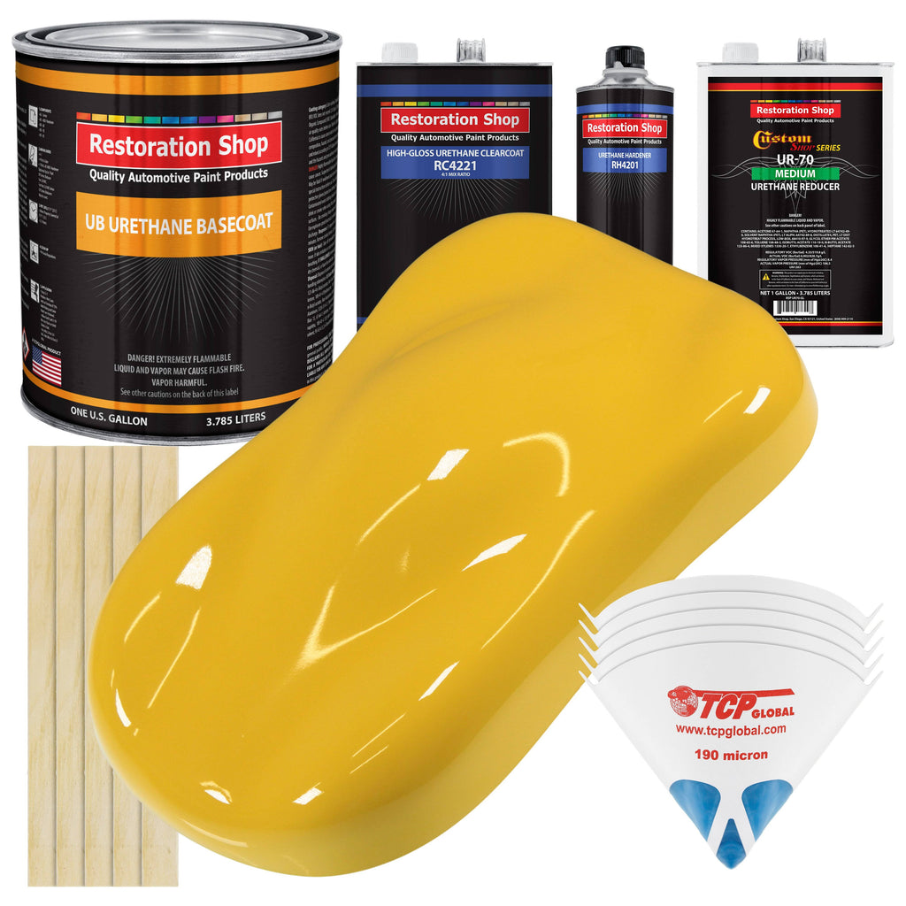 Yellow Urethane Basecoat Clearcoat Auto Paint Medium Gallon Kit H96212