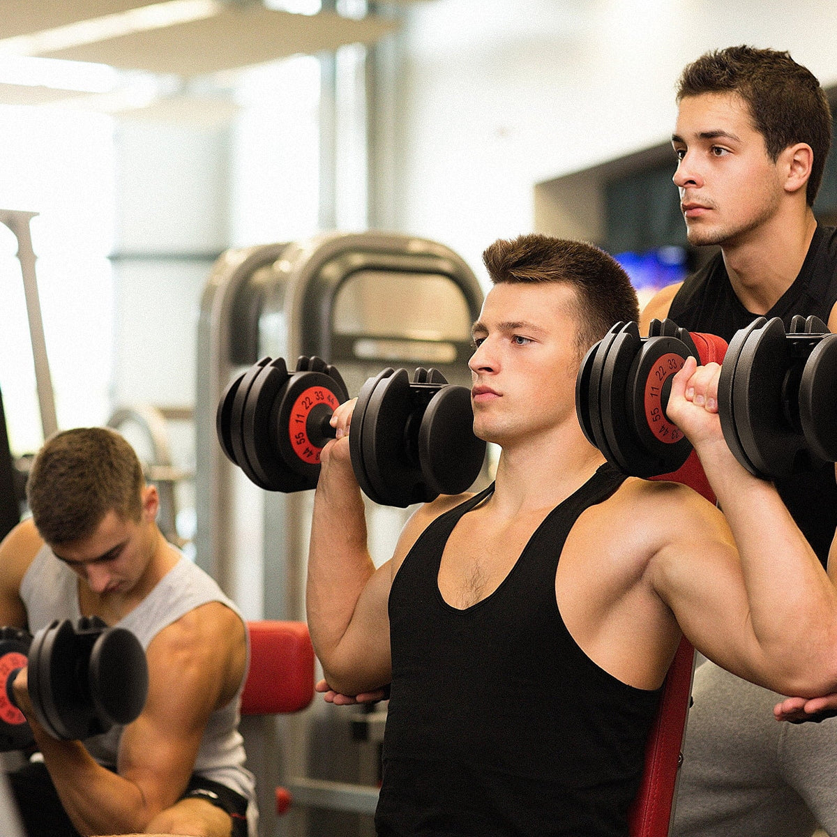 55 lbs Adjustable Dumbbell Set with Anti-Slip Handle X429